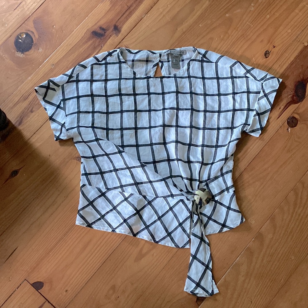 Sharon Young Grid Wrap Top